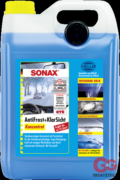 SONAX AntiFrost & KlarSicht Konzentrat Citrus 5 l Art.Nr. 03325050, Scheibenreinigung, Fahrzeugpflege, Elektrik, Desinfektion, Produkte